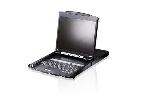 Aten Rackmount KVM Switch Dual Rail 8 Port VGA PS/2-USB w/ 19" LCD Display, 2x Custom KVM Cables Included, 1280x1024@75hz Display, LED Illumination - Image 2