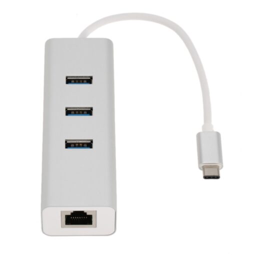 Astrotek USB-C to LAN + 3 Ports USB3.0 Hub Gigabit RJ45 Ethernet Network Adapter Converter 15cm for iPad Pro Macbook Air Samsung Galaxy MS Surface - Image 2