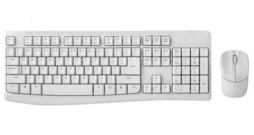 RAPOO X1800Pro Wireless Mouse  Keyboard Combo - 2.4G, 10M Range, Optical, Long Battery, Spill-Resistant Design,1000 DPI, Nano Receiver, Entry (White) - Image 2