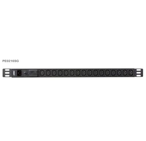 Aten 0U 16-port Basic PDU with Surge Protection, 100-240VAC, 16AMax, 50-60Hz, 16 x IEC C13, Overcurrent Protection, Aluminum material - Image 2