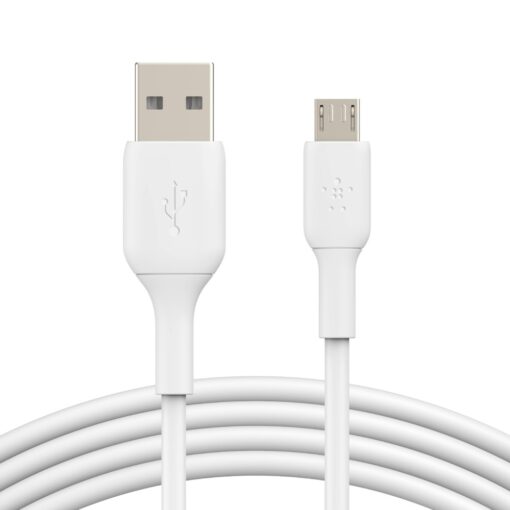 Belkin BoostCharge Micro-USB to USB-A Cable (1m/3.3ft) - White (CAB005bt1MWH), 7.5W, 480Mbps, 8,000+ bends tested, USB-IF Certified - Image 2