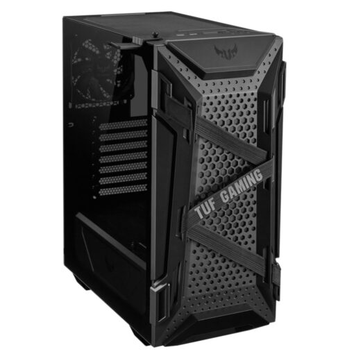 ASUS GT301 TUF Gaming Case Black ATX Mid-Tower Tempered Glass Compact Case, Honeycomb Panel, 4 Total Pre-Installed 120mm Fans 3x ARGB + 1x - Image 2