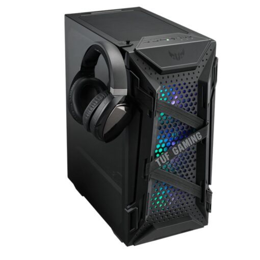 ASUS GT301 TUF Gaming Case Black ATX Mid-Tower Tempered Glass Compact Case, Honeycomb Panel, 4 Total Pre-Installed 120mm Fans 3x ARGB + 1x - Image 3