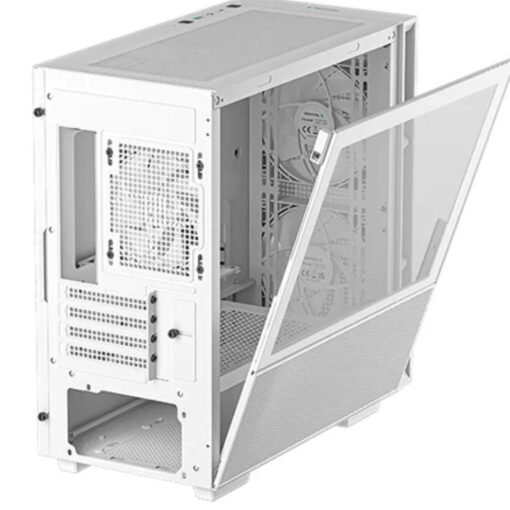 DeepCool CH360 Digital White Micro ATX Case, Digital Status Display, Tempered Glass Window,1x USB 3.0, 1x USB-C, HD Audio, 2x 140mm ARGB and 1x 120mm - Image 3