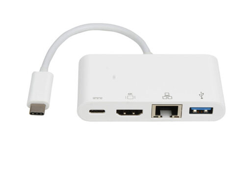 8Ware 4-in-One Dock USB-C to HDMI + USB3.0 + Gigabit LAN Ethernet + 60W PD Charging Port for iPad Pro MacBook Air Samsung Galaxy MS Surface Dell XPS - Image 2
