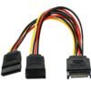 8Ware HDD SATA Power Splitter Y Cable Adapter 15cm 1x 15-pin to 2x 15-pin Male to Female 1 to 2 Extension