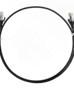 8ware CAT6 Ultra Thin Slim Cable 0.25m / 25cm - Black Color Premium RJ45 Ethernet Network LAN UTP Patch Cord 26AWG for Data
