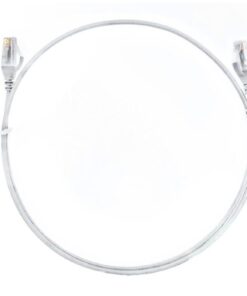 8ware CAT6 Ultra Thin Slim Cable 0.25m / 25cm - White Color Premium RJ45 Ethernet Network LAN UTP Patch Cord 26AWG for Data