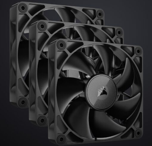 Corsair RX120 iCUE LINK RX120 120mm PWM Fan Triple Starter Kit. Black Fan - Glass fiber-reinforced LCP fan blades - Image 2