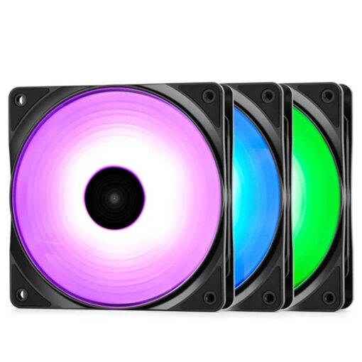 DeepCool RF120 FS (3-Pack) LED Fan 120mm Preset Purple/Blue/Orange LED Combination - Image 2