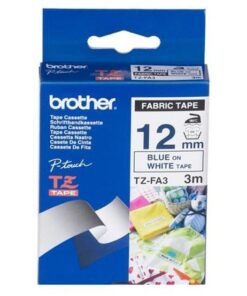 Brother 12MM Blue White Tape Fabric TZE Tape