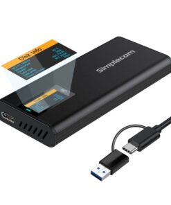 Simplecom SE530 NVMe / SATA M.2 SSD to USB-C Enclosure with SMART LED Screen USB 3.2 Gen 2 10Gbps