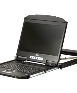 Aten Rackmount Single Rail LCD Console HDMI USB w/ 18.5' LCD Display, 1x Custom KVM Cable Included, 1920x1080@60hz Display, LED Illumination