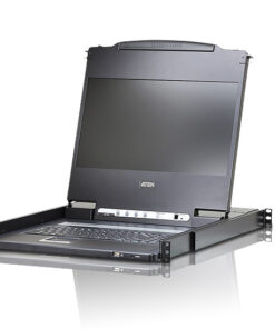 Aten Rackmount Single Rail LCD Console VGA,HDMI,DVI  VGA w/ 17.3' LCD Display, 1x Custom KVM Cable Included, 1920x1080@60hz Display, LED Illumination