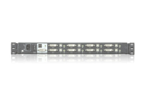 Aten Rackmount KVM Switch Single Rail 8 Port DVI USB w/ 17.3' LCD Display, 2x Custom KVM Cables, 1920x1200@60hz Display, LED Illumination - Image 2