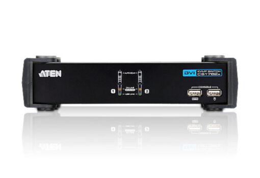 Aten Desktop KVMP Switch 2 Port Single Display DVI w/ audio, 2x Custom KVM Cables Included, 2x USB Port, Selection Via Front Panel - Image 3