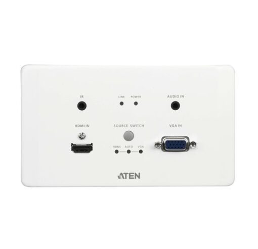 Aten VE2812AEUT HDMI  VGA HDBaseT Transmitter with EU Wall Plate / PoH (4K@100m) (HDBaseT Class A), Built-in PoH, Auto-switch - Image 3