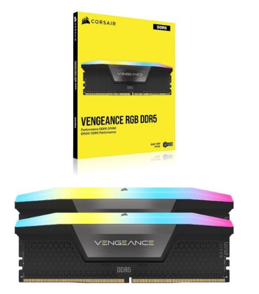 Corsair Vengeance RGB 32GB (2x16GB) DDR5 UDIMM 5600MHz C36 1.25V Desktop Gaming Memory Black - Image 3
