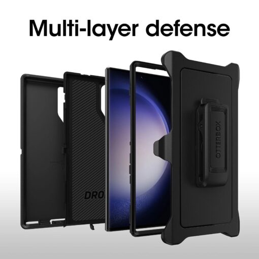 OtterBox Defender Samsung Galaxy S23 Ultra 5G (6.8') Case Black - (77-91055), DROP+ 4X Military Standard, Multi-Layer, Raised Edges, 7 Years Warranty - Image 2