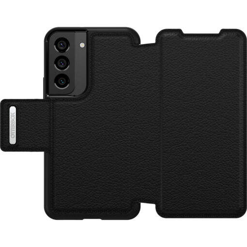 OtterBox Strada Samsung Galaxy S22 5G (6.1') Case Black - (77-86485), DROP+ 3X Military Standard, Leather Folio Cover, Card Holder, 7 Years Warranty - Image 2