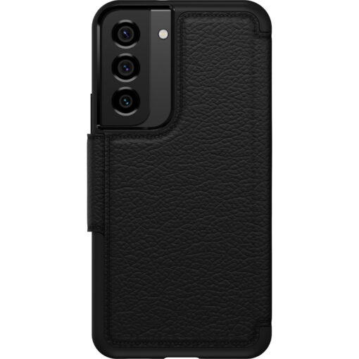 OtterBox Strada Samsung Galaxy S22 5G (6.1') Case Black - (77-86485), DROP+ 3X Military Standard, Leather Folio Cover, Card Holder, 7 Years Warranty - Image 3