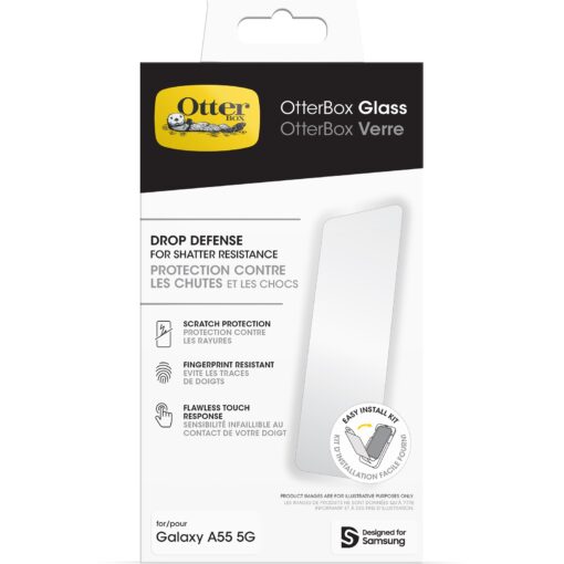 OtterBox Glass Samsung Galaxy A55 5G (6.6') Screen Protector Clear - (77-95481), Drop+ Protection, Anti-Scratch, Flawless Touch, 2 Years Warranty - Image 4