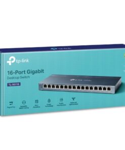 TP-Link TL-SG116 16-Port Gigabit Unmanaged Desktop/Wall Mounting Switch 32Gbps Capacity 23.81Mpps 8K MAC 4.1Mb Buffer Fanless