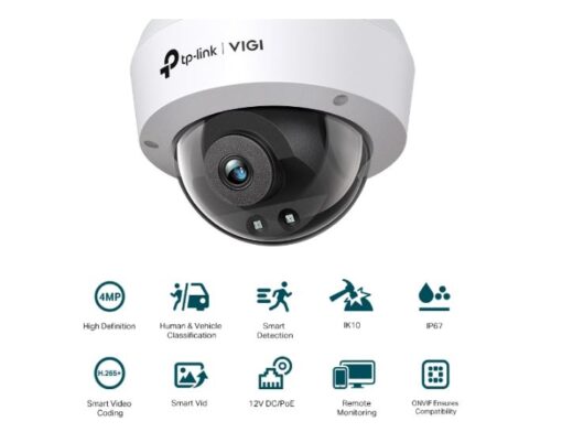 TP-Link VIGI 4MP C240I(2.8mm) IR Dome Network Camera, 4mm Lens, Smart Detection, 3YW - Image 3