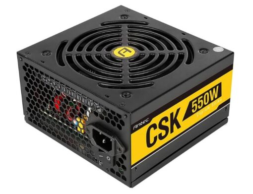 Antec CSK 550W 80+ Bronze, up to 88% Efficiency, Flat Cables, 120mm Silent Fans, 2x PCI-E 8Pin, Continuous power PSU, Active PFC, AQ3 - Image 2