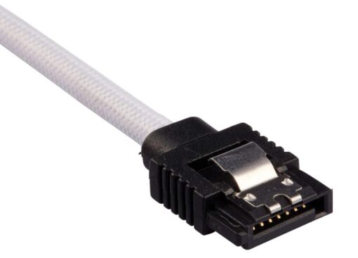 Corsair Premium Sleeved SATA 6Gbps 60cm Cable — White - Image 2