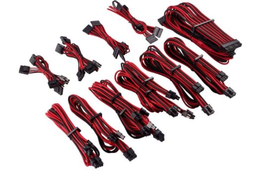 For Corsair PSU - RED/BLACK Premium Individually Sleeved DC Cable Pro Kit, Type 4 (Generation 4) - Image 2