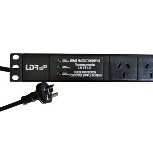 LDR 6-Port 10A Power Distribution Unit AU Approved - 6x 3-Pin AU/NZ Outlets/Slots - 1U Horizontal Mount - Image 2