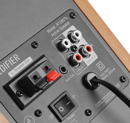 Edifier R1280Ts Multimedia 2.0 Studio Speakers - Dual RCA, Studio Quality Sound, 42W RMS, Side Panel Control, Remote Control - Image 3