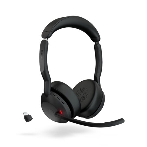 Jabra  Evolve2 55, USB C, MS Teams, Stereo, Stand, Active Noise Cancellation, Link 380 Bluetooth® Adapter ,30m Wireless Range, 18 Hours Battery Life - Image 4