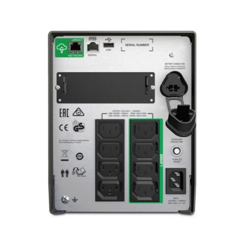 APC Smart-UPS 1500VA/1000W Line Interactive UPS, Tower, 230V/10A Input, 8x IEC C13 Outlets, Lead Acid Battery, SmartConnect Port+SmartSlot, AVR, LCD - Image 2