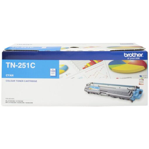 Brother TN-251C CYAN TONER CARTRIDGE TO SUIT HL-3150CDN/3170CDW/MFC-9140CDN/9330CDW/9335CDW/9340CDW /DCP-9015CDW(1,400 Pages) COB-TN-251C