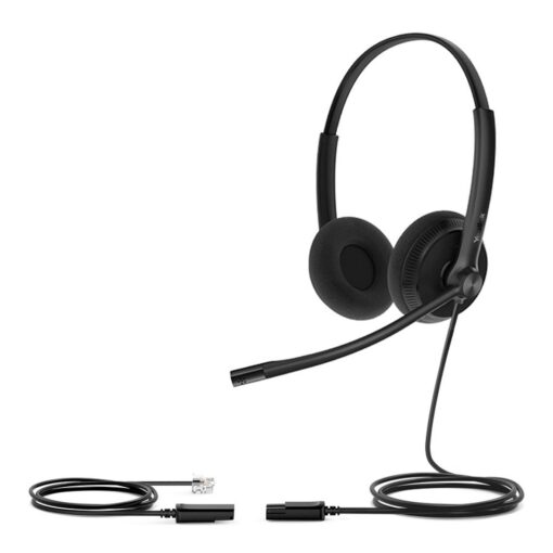 Yealink YHS34 Lite Dual Wired Headset with QD to RJ Port, Wideband Noise-Canceling Headset, Binaural Ear, RJ9, QD Cord, Foamy Ear Cushion IPY-YHS34LITE-D - Image 2