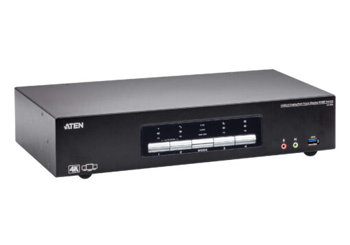 Aten Desktop KVMP Switch 4 Port Triple Display 4k DisplayPort w/ audio, Cables Included, 2x USB Port, Selection Via Front Panel KVA-CS1964 - Image 4