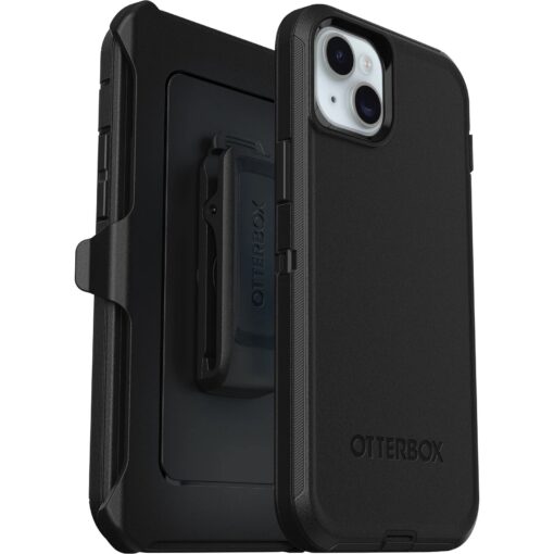 OtterBox Defender Apple iPhone 15 Plus / iPhone 14 Plus (6.7') Case Black - (77-92542), DROP+ 5X Military Standard,Included Holster,7 Years Warranty MPA-77-92542