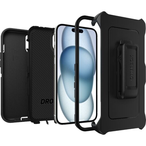 OtterBox Defender Apple iPhone 15 Plus / iPhone 14 Plus (6.7') Case Black - (77-92542), DROP+ 5X Military Standard,Included Holster,7 Years Warranty MPA-77-92542 - Image 3