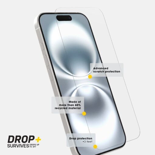 OtterBox Premium Pro Glass Anti-Blue Light Apple iPhone 16 (6.1') Screen Protector Clear - (77-96199), DROP+ 6ft Protection, 2 Years Warranty MPA-77-96199 - Image 4