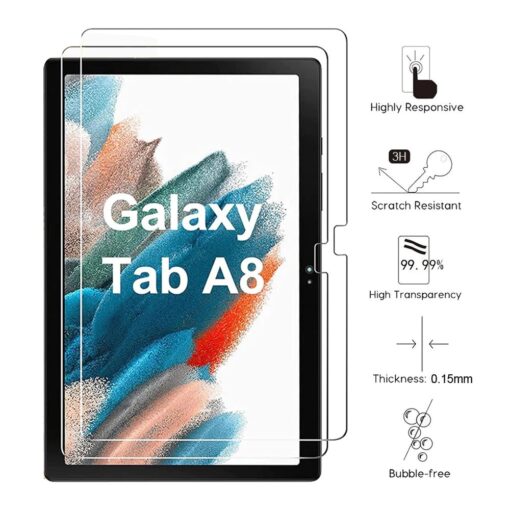 USP Samsung Galaxy Tab A8 (10.5'') Tempered Glass Screen Protector : Full Coverage, 9H Hardness, Bubble-free, Anti-fingerprint, Original Touch Feel MPA-SPUSTABA8105