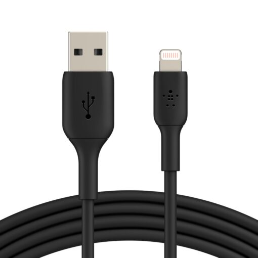 Belkin BoostCharge Lightning to USB-A Cable (1m/3.3ft) - Black (CAA001bt1MBK), 480Mbps, 8K+ bend, Apple iPhone / iPad / Macbook, 2YR MPABLAC1MBLK