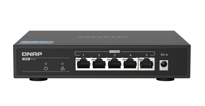 QNAP QSW-1105-5T 5 Port Gigabit Switch, Supports up to 2.5Gbe Connectivity, Plug and play | QSW-1105-5T