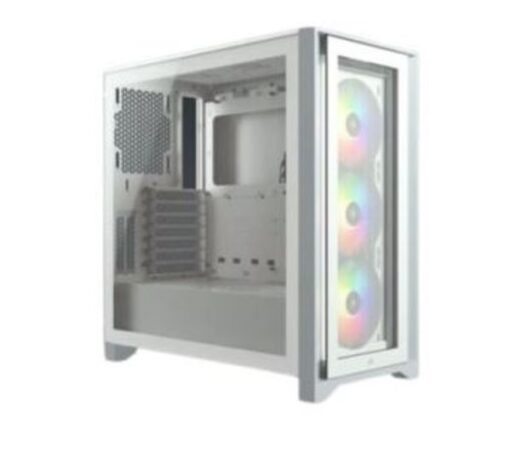 Corsair Carbide Series 4000X RGB E-ATX, ATX, Tempered Glass Front  Side. White,3x 120mm RGB Fans pre-installed. USB 3.0 and Type-C x 1. PCI 7+2, Case | CC-9011205-WW - Image 4
