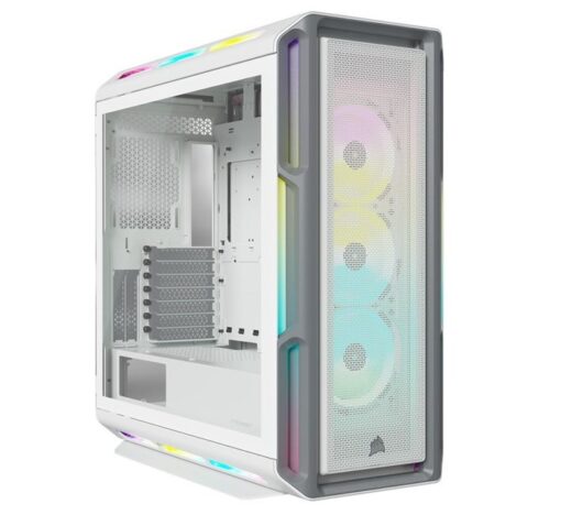 Corsair iCUE 5000T RGB ATX Mid-Tower Case, USB Type-C, 160 RGB LED, Rapid Route, Maximum Cooling, Tool Free Hinged Side Panels, White (LS) - Image 3