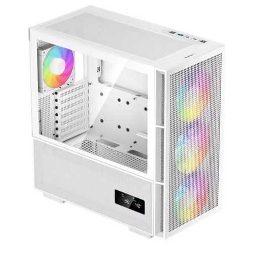 DeepCool CH560 White HighAirflow Mid-Tower ATX Case, Magnetic Hybrid Mesh,Tempered Glass, 3 Pre-Installed 140mm ARGB Fans | R-CH560-WHAPE4-G-1 - Image 4