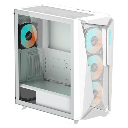Gigabyte C301 RGB Tempered Glass E-ATX White Mid Tower Gaming Chassis  2x3.5' 2x2.5' 2xUSB3.0 Detachable Dust Filter Liquid Cooling PSU Standard ATX - Image 2