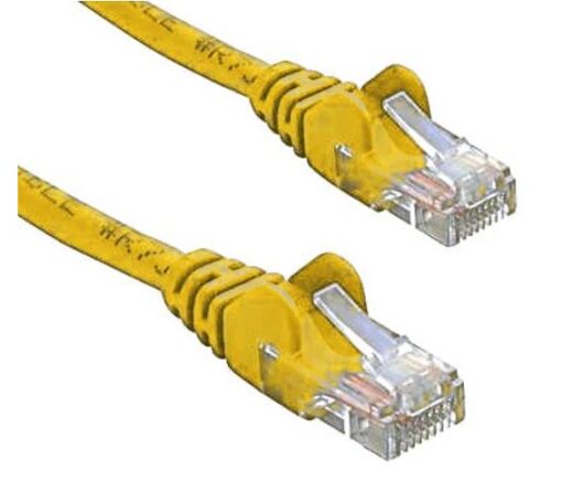 8ware CAT5e Cable 25cm / 0.25m - Yellow Color Premium RJ45 Ethernet Network LAN UTP Patch Cord 26AWG CU Jacket | KO820U-0.25YEL