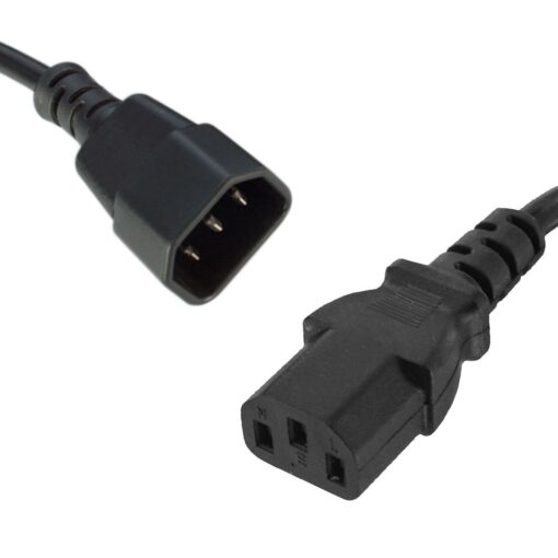 8Ware Power Cable Extension Cord 2m IEC C14 to C13 Male to Female for Monitor to PC or PC/UPS to Device | RC-3080